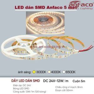 Dây Led dán 24V Anfaco 5m 60W