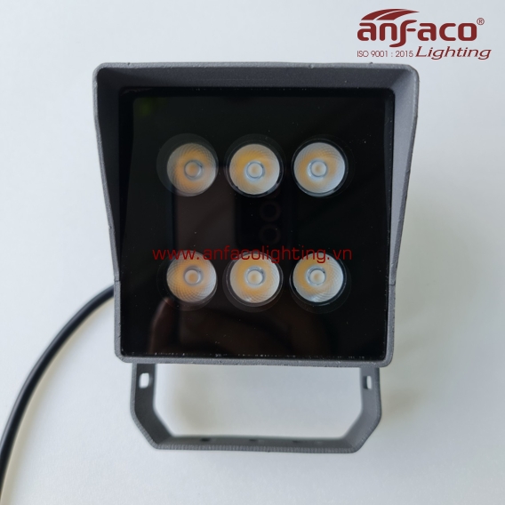 Đèn pha vuông Anfaco AFC 015-6Wx2=12W kín nước chiếu rọi cây cối, tường cột, cảnh quan ngoài trời
