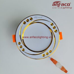 AFC 427 7W 9W 12W Đèn downlight âm trần Anfaco viền màu vàng tán quang AFC427 đổi màu