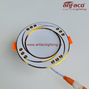 AFC 427 7W 9W 12W Đèn downlight âm trần Anfaco viền màu vàng tán quang AFC427 đổi màu