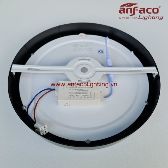Đèn Anfaco panel ốp trần nổi tròn viền đen AFC 555D 12W 18W 22W