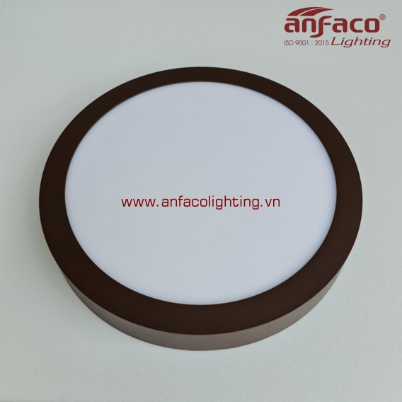 AFC-555N Đèn ốp trần panel Anfaco AFC555N vỏ nâu 6W 12W 18W 22W ánh sáng trắng, vàng, trung tính, 3 màu