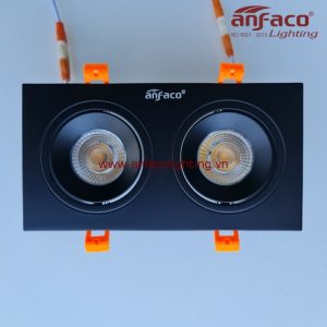 Đèn downlight âm trần led Anfaco AFC-767-2d-9W-12W vỏ đen xoay góc