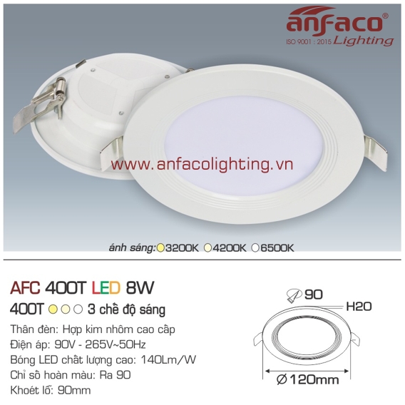Đèn LED panel Anfaco AFC 400T-8W
