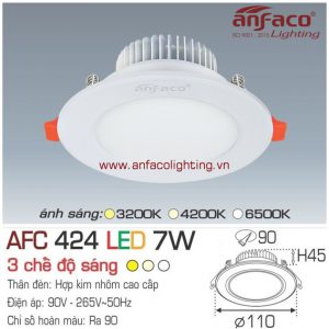 Đèn led downlight Anfaco gắn âm trần AFC 424-7W