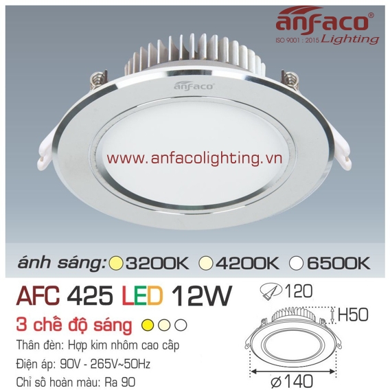 Đèn LED âm trần Anfaco AFC 425-12W