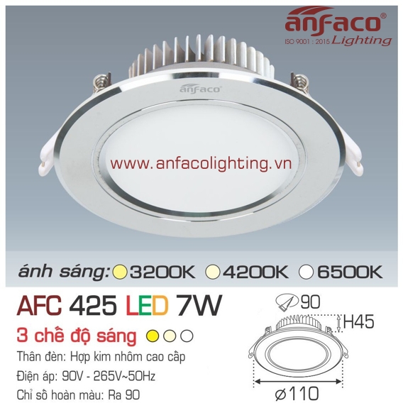 Đèn LED âm trần Anfaco AFC 425-7W