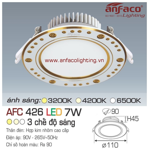 Đèn LED âm trần Anfaco AFC 426-7W