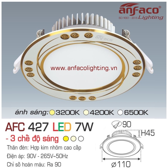 Đèn LED âm trần Anfaco AFC 427-7W