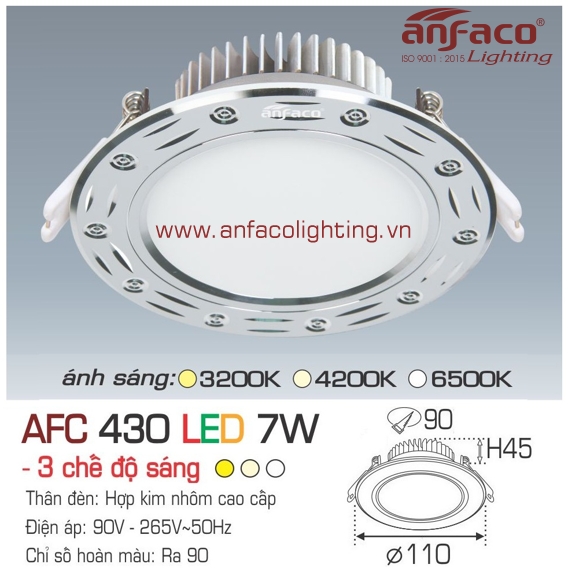 Đèn LED âm trần Anfaco AFC 430-7W