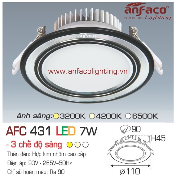 Đèn LED âm trần Anfaco AFC 431-7W