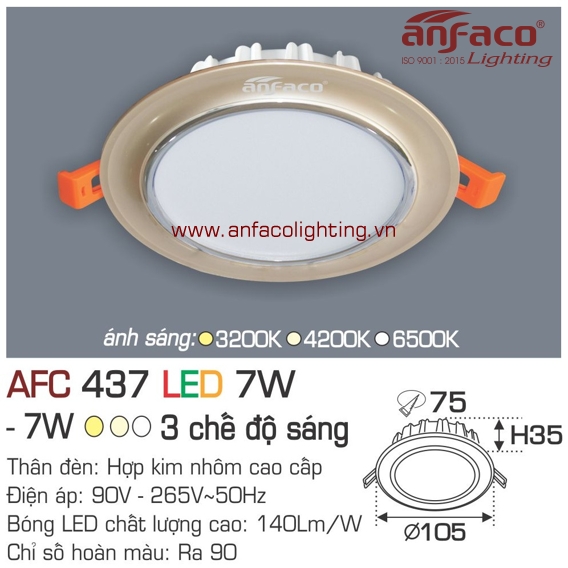 Đèn LED âm trần Anfaco AFC 437-7W