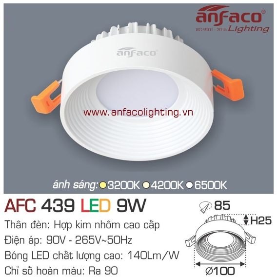 Đèn LED âm trần Anfaco AFC 439-9W