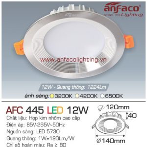 AFC445 Đèn LED âm trần Anfaco AFC 445-12W
