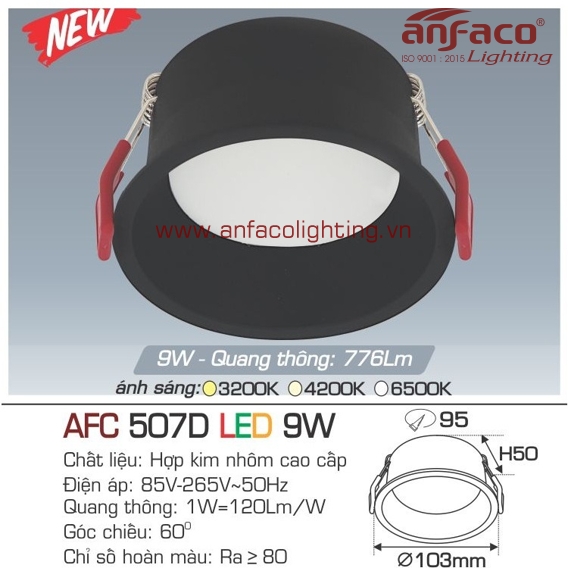 Đèn LED âm trần Anfaco AFC 507D-9W