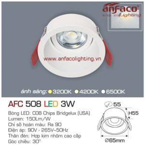 Đèn LED âm trần Anfaco AFC 508-3W