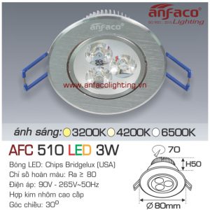 Đèn LED âm trần Anfaco AFC 510-3W