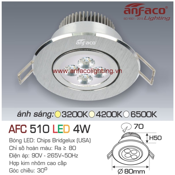 Led âm trần Anfaco AFC 510-4W