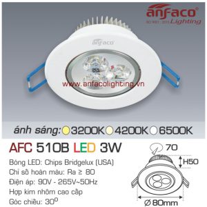 Đèn LED âm trần Anfaco AFC 510B-3W