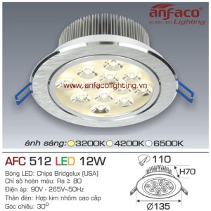 Đèn LED âm trần Anfaco AFC 512-12W