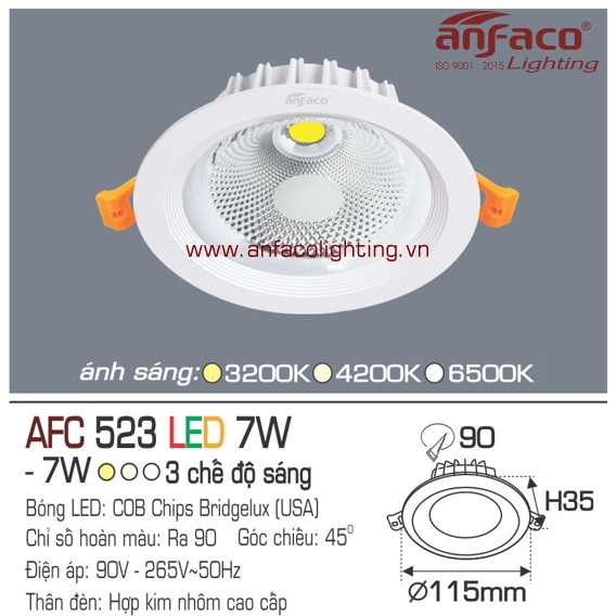 Led âm trần Anfaco AFC 523-7W