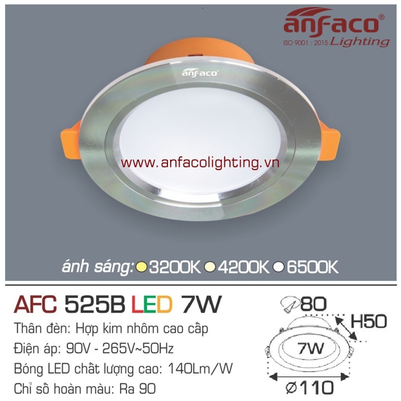 Đèn LED âm trần Anfaco AFC 525B-7W
