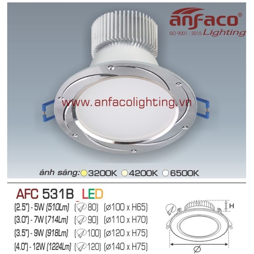 Led âm trần Anfaco AFC 531B-7W