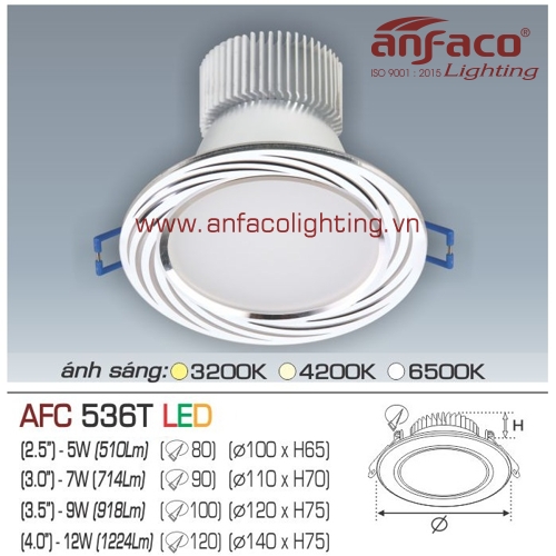 Led âm trần Anfaco AFC 536T-5W