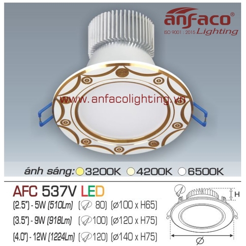 Led âm trần Anfaco AFC 537V-9W