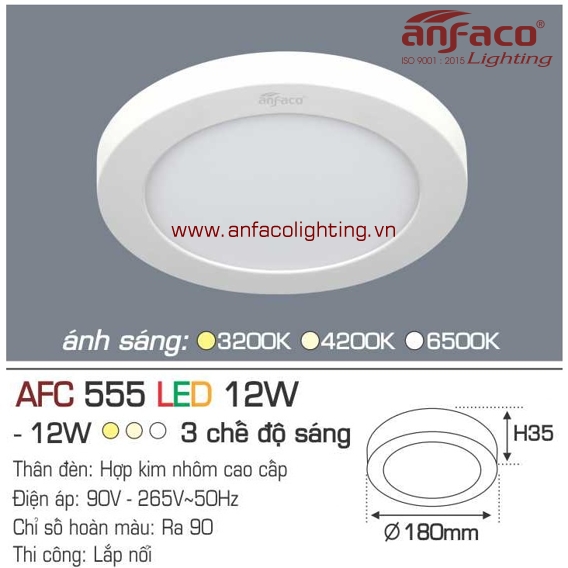 Đèn LED panel nổi Anfaco AFC 555-12W