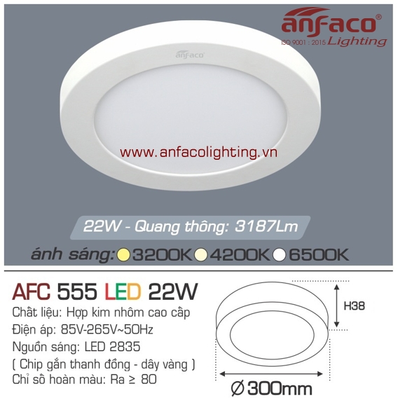 Đèn LED panel nổi Anfaco AFC 555-22W