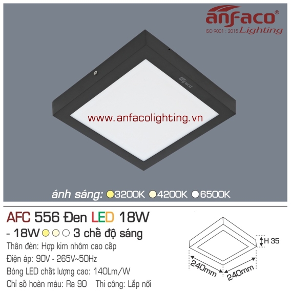 LED panel nổi AFC 556 đen 18W