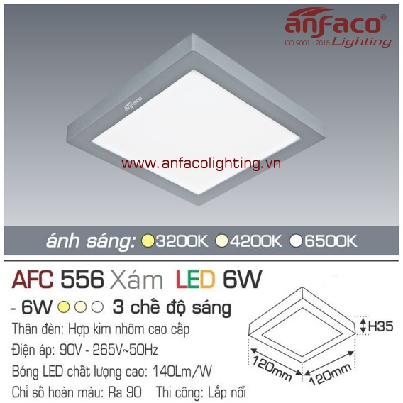 Đèn LED panel nổi Anfaco AFC 556 Xám-6W