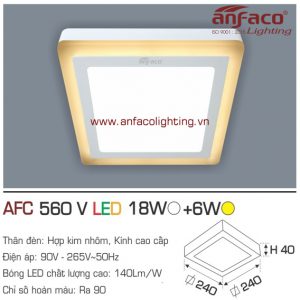 Đèn LED ốp trần nổi Anfaco AFC 560V-18W+6W