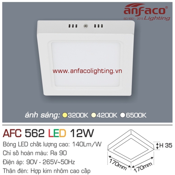 Đèn LED ốp trần nổi Anfaco AFC 562-12W