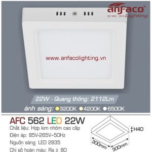 AFC 562-22W Đèn LED panel gắn nổi vuông đen Anfaco AFC562 22W