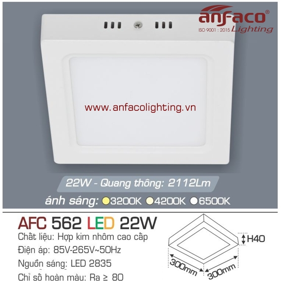 Đèn LED ốp trần nổi Anfaco AFC 562-22W