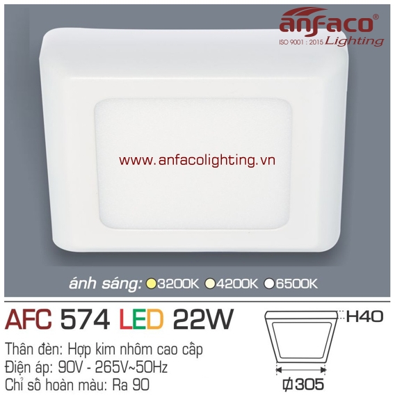 Đèn LED ốp trần Anfaco AFC 574-22W