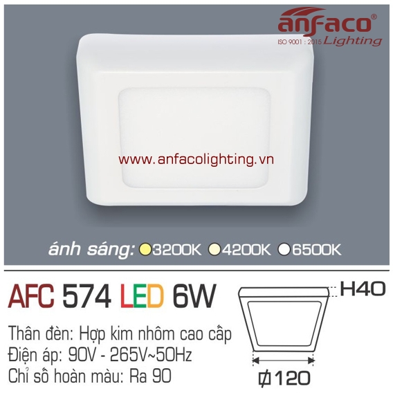 Đèn LED ốp trần Anfaco AFC 574-6W