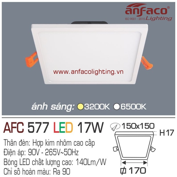 Đèn LED âm trần Anfaco AFC 577-17W