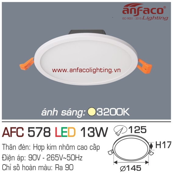 AFC578 Đèn LED âm trần Anfaco AFC 578-13W
