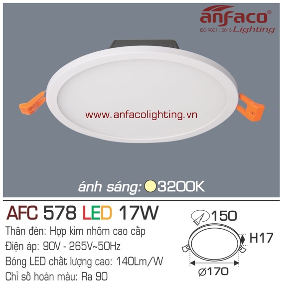 Đèn LED âm trần Anfaco AFC 578-17W