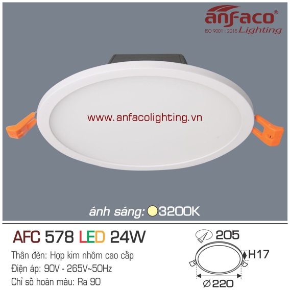 AFC578 Đèn LED âm trần Anfaco AFC 578-24W