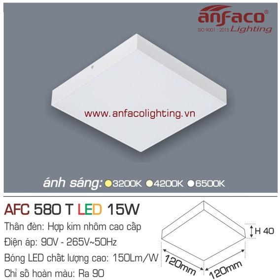 Đèn LED panel nổi Anfaco AFC 580T-15W