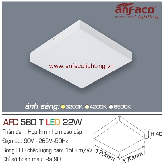 Đèn LED panel nổi Anfaco AFC 580T-22W