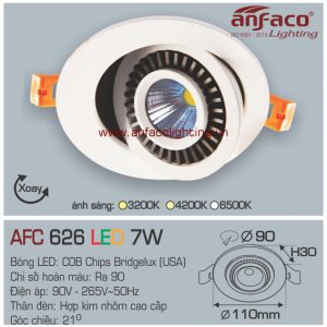 Đèn LED âm trần Anfaco AFC 626-7W