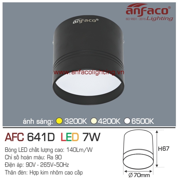 Đèn LED downlight nổi Anfaco AFC 641D-7W