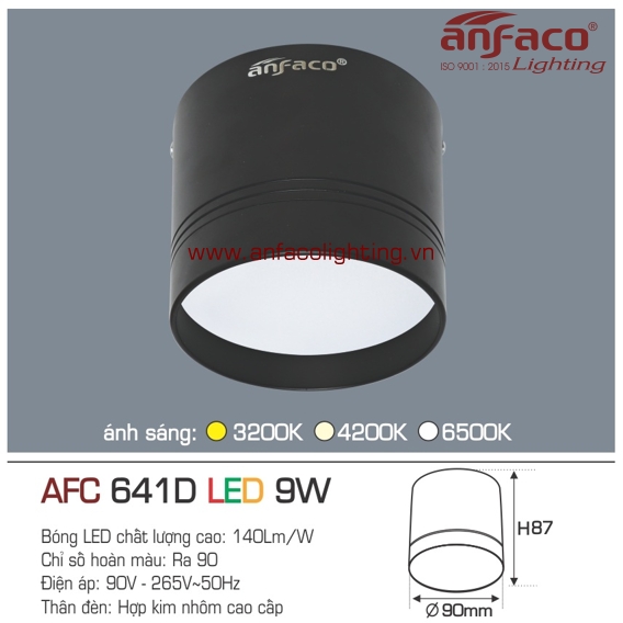 Đèn LED downlight nổi Anfaco AFC 641D-9W