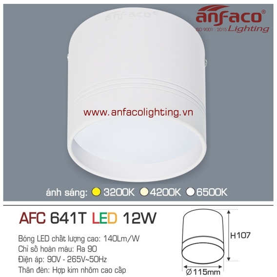 Đèn LED downlight nổi Anfaco AFC 641T-12W