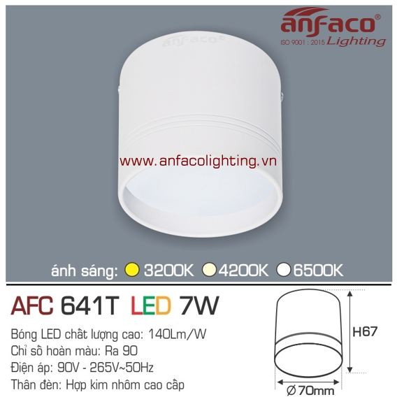 Đèn LED downlight nổi Anfaco AFC 641T-7W